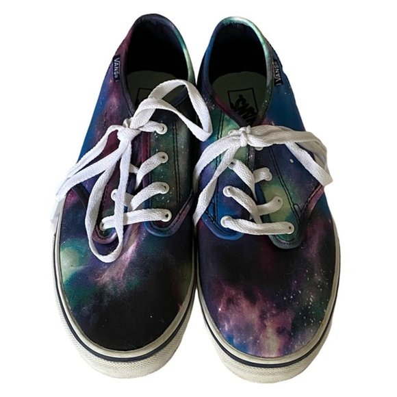 Vans Women Low Top Sneaker Size 6 Purple Blue Galaxy Print Lace Up Canvas Upper‎ - Picture 3 of 10